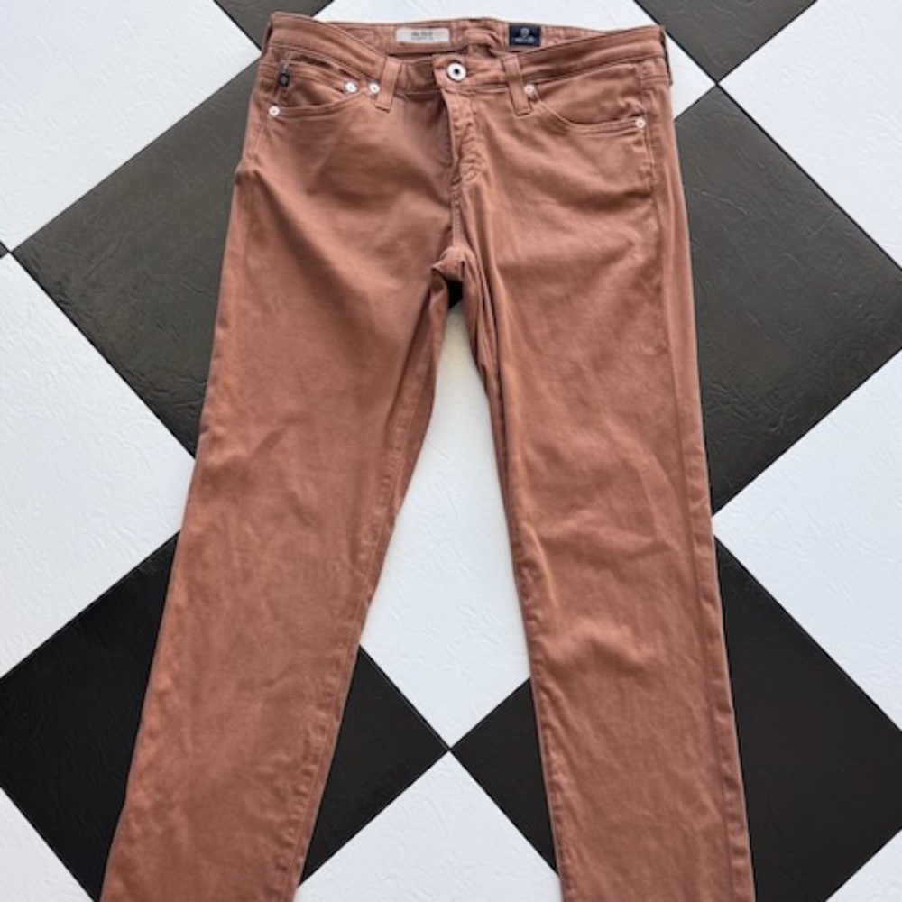 AG Adriano Goldschmeid Stilt Cigarette Leg Jean Size 28R Rust Gold